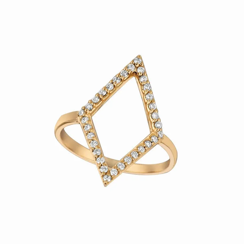 DIAMOND-SHAPED DIAMOND RING 14K GOLD (0.22 CTW)