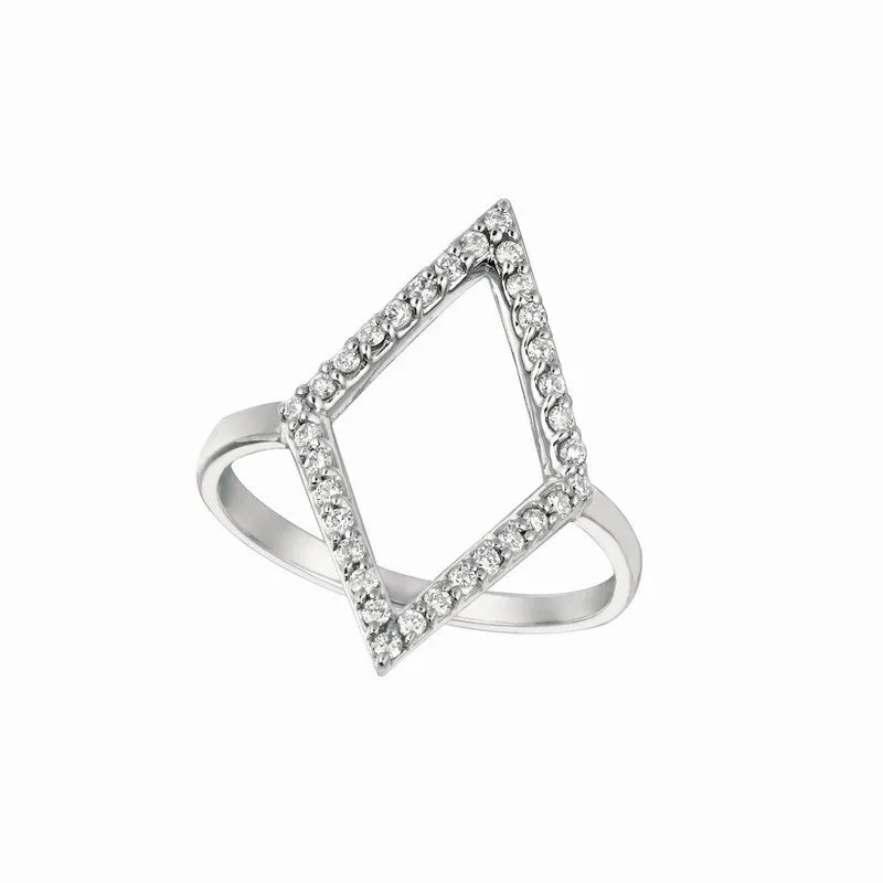 DIAMOND-SHAPED DIAMOND RING 14K GOLD (0.22 CTW)