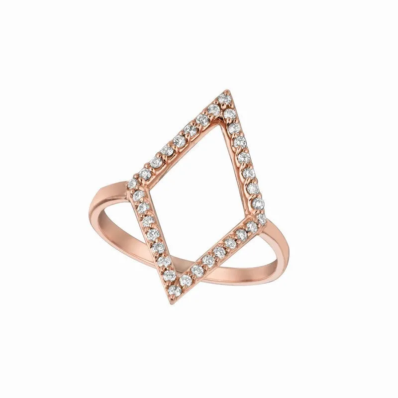 DIAMOND-SHAPED DIAMOND RING 14K GOLD (0.22 CTW)
