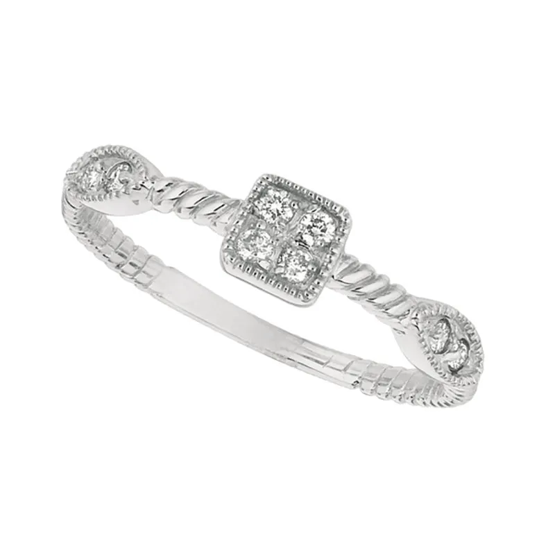 DIAMOND SQUARE & MARQUISE SHAPE RING 14K GOLD (0.15 CTW)