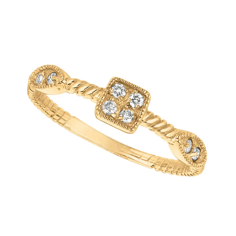 DIAMOND SQUARE & MARQUISE SHAPE RING 14K GOLD (0.15 CTW)