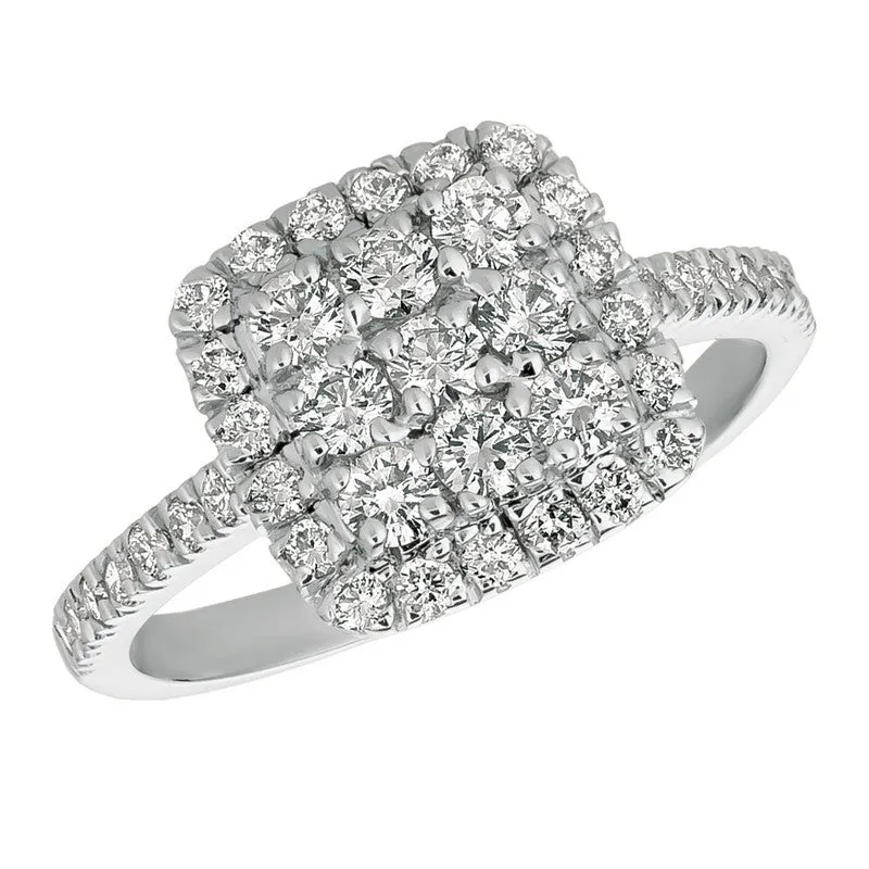 DIAMOND SQUARE RING 14K GOLD (1 CTW)