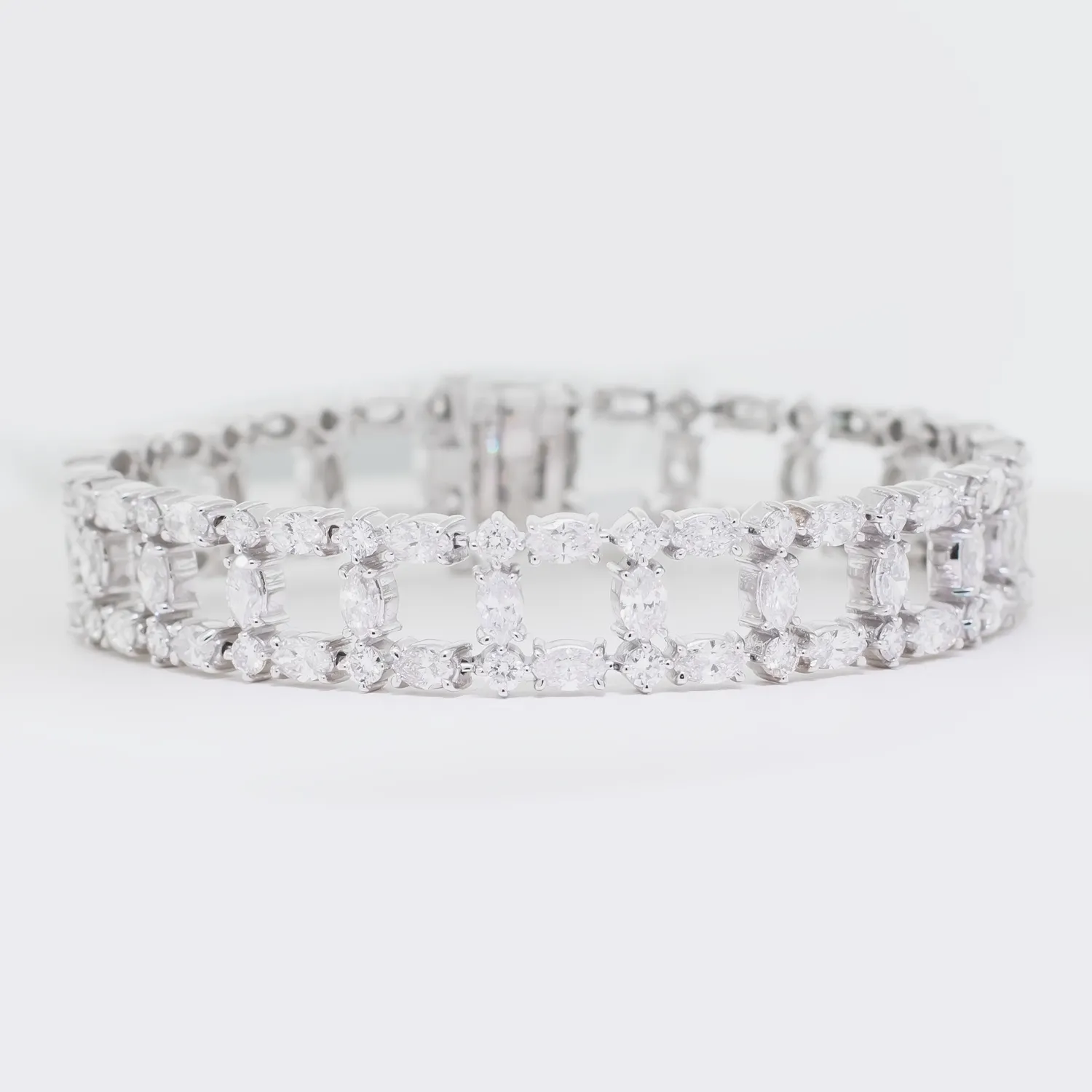 Diamond Tennis Bracelet - 14K White Gold - 10.61ct.