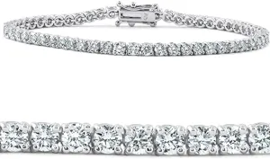 Diamond Tennis Bracelet - 14K White Gold - 7.07ct