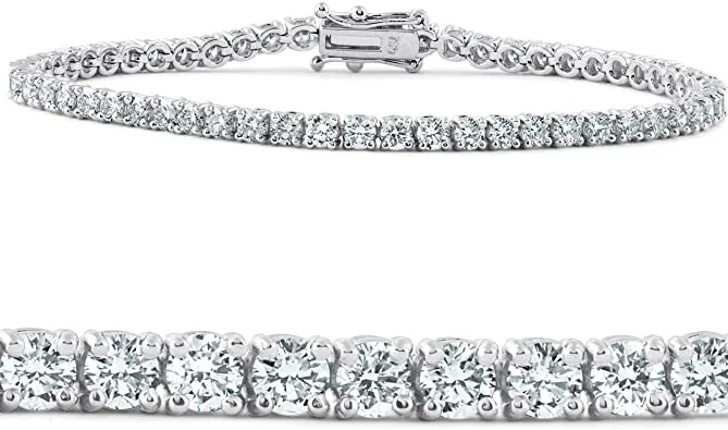 Diamond Tennis Bracelet - 14K White Gold - 7.07ct