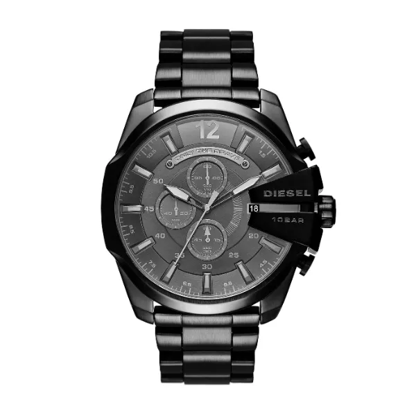 Diesel Black Stainless Steel Black Dial Quartz Watch for Gents - DZ4355