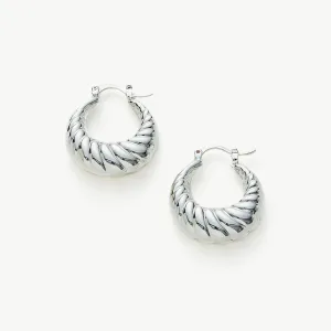 Dome Ridge Hoop Earrings