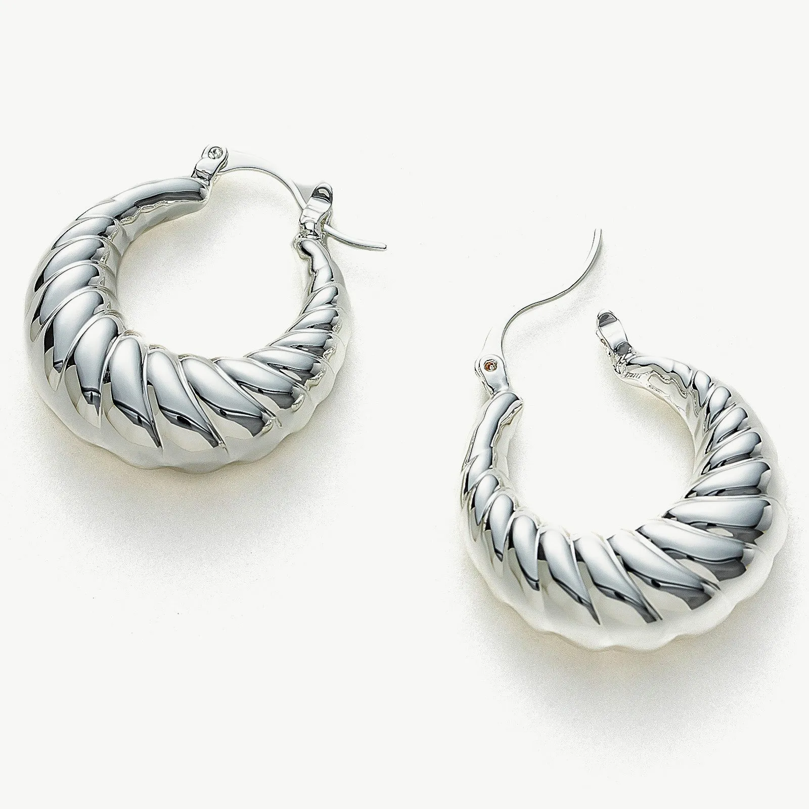 Dome Ridge Hoop Earrings