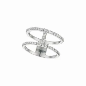 DOUBLE-BAR DIAMOND RING 14K GOLD (0.45 CTW)