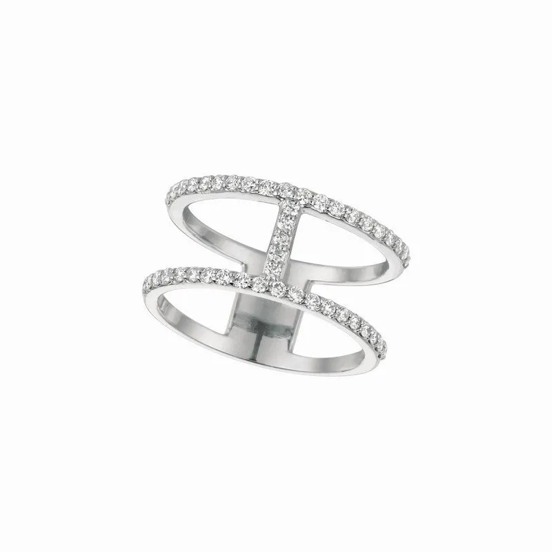 DOUBLE-BAR DIAMOND RING 14K GOLD (0.45 CTW)