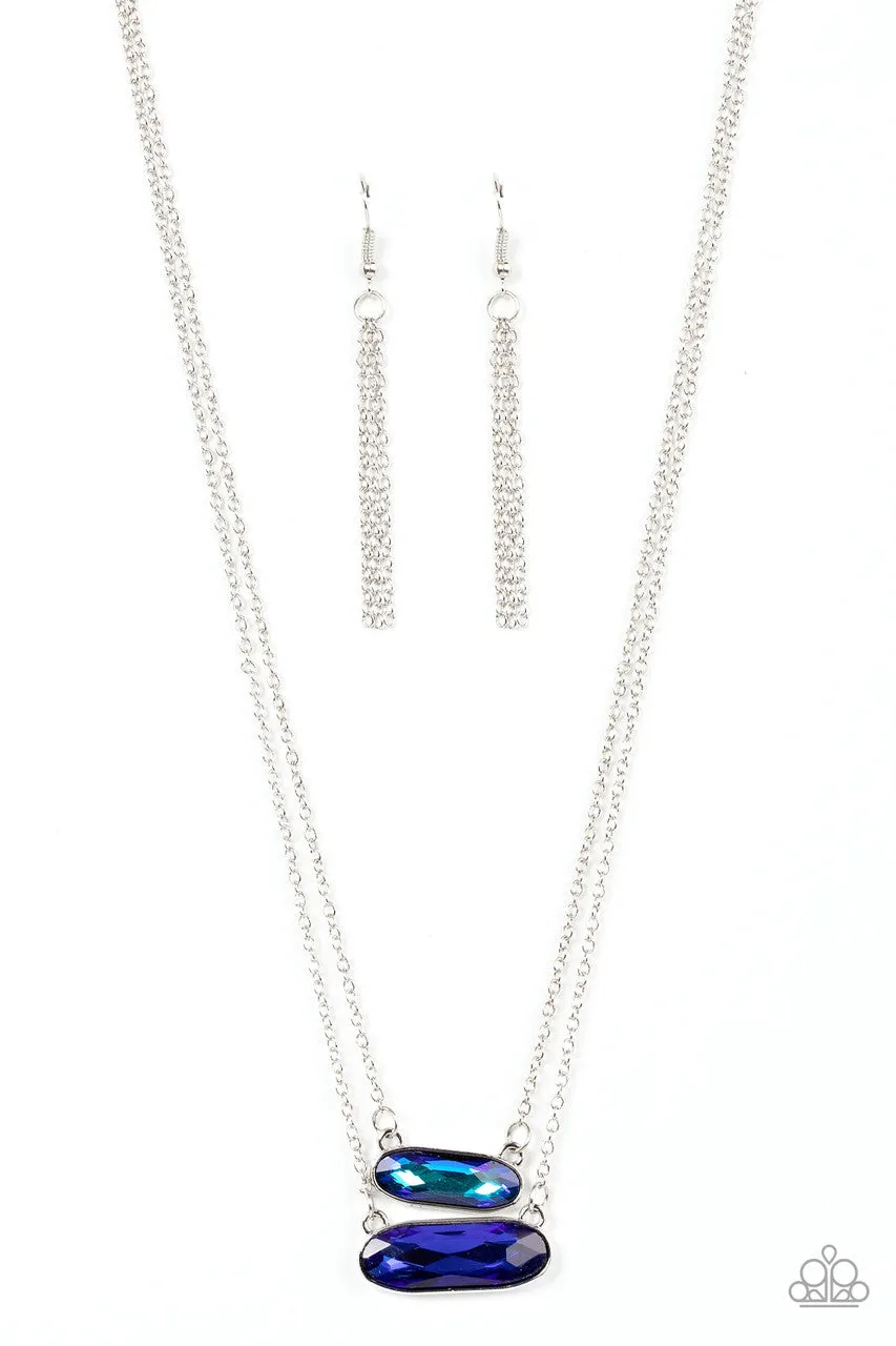 Double Bubble Burst Blue Paparazzi Necklace