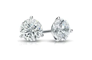 Earrings 0.81 cts Natural Round Diamonds H SI1 Platinum Studs