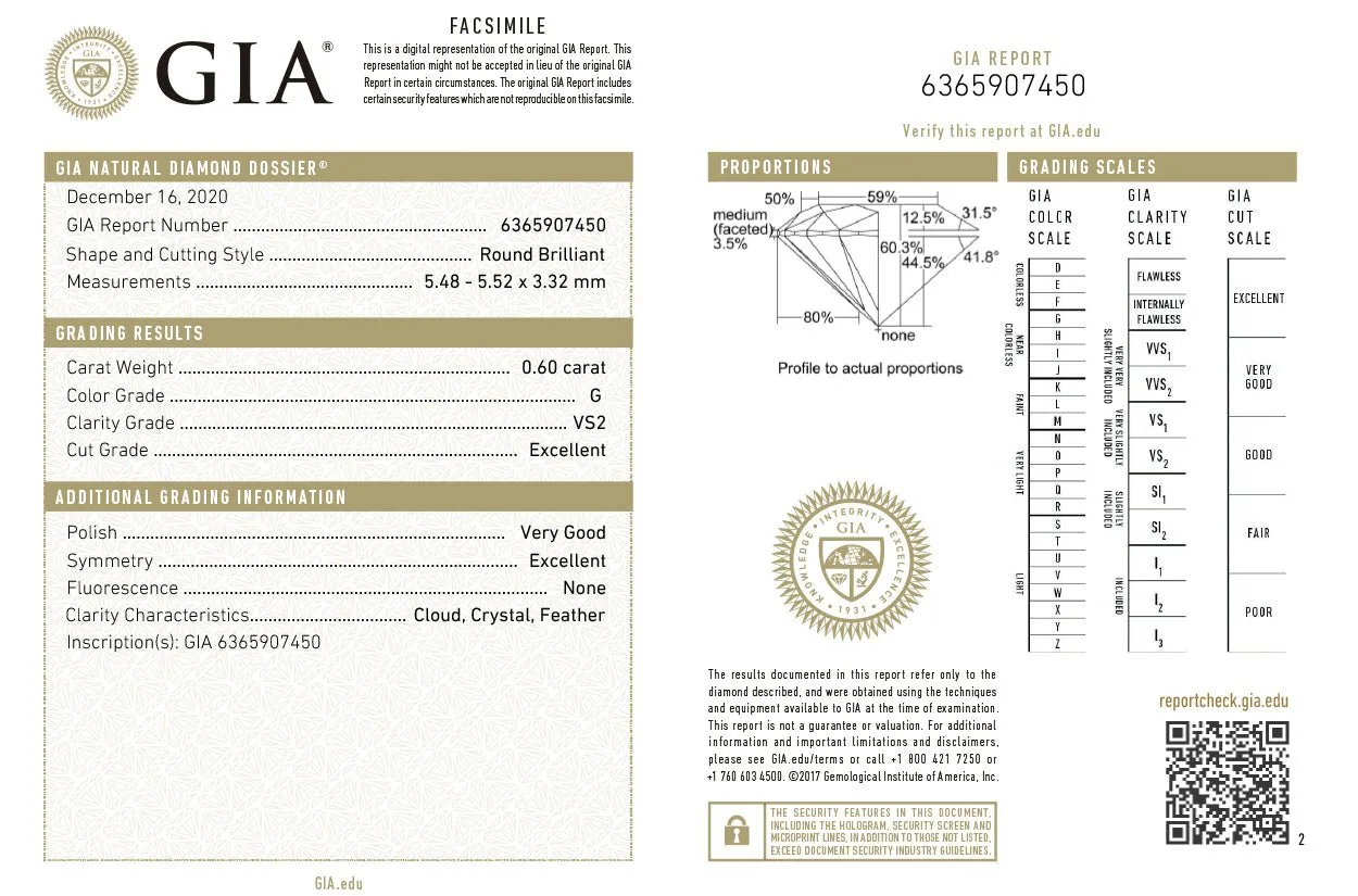 Earrings 1.20 cts GIA Natural Round Diamonds G-H VS2 18kt Gold Studs