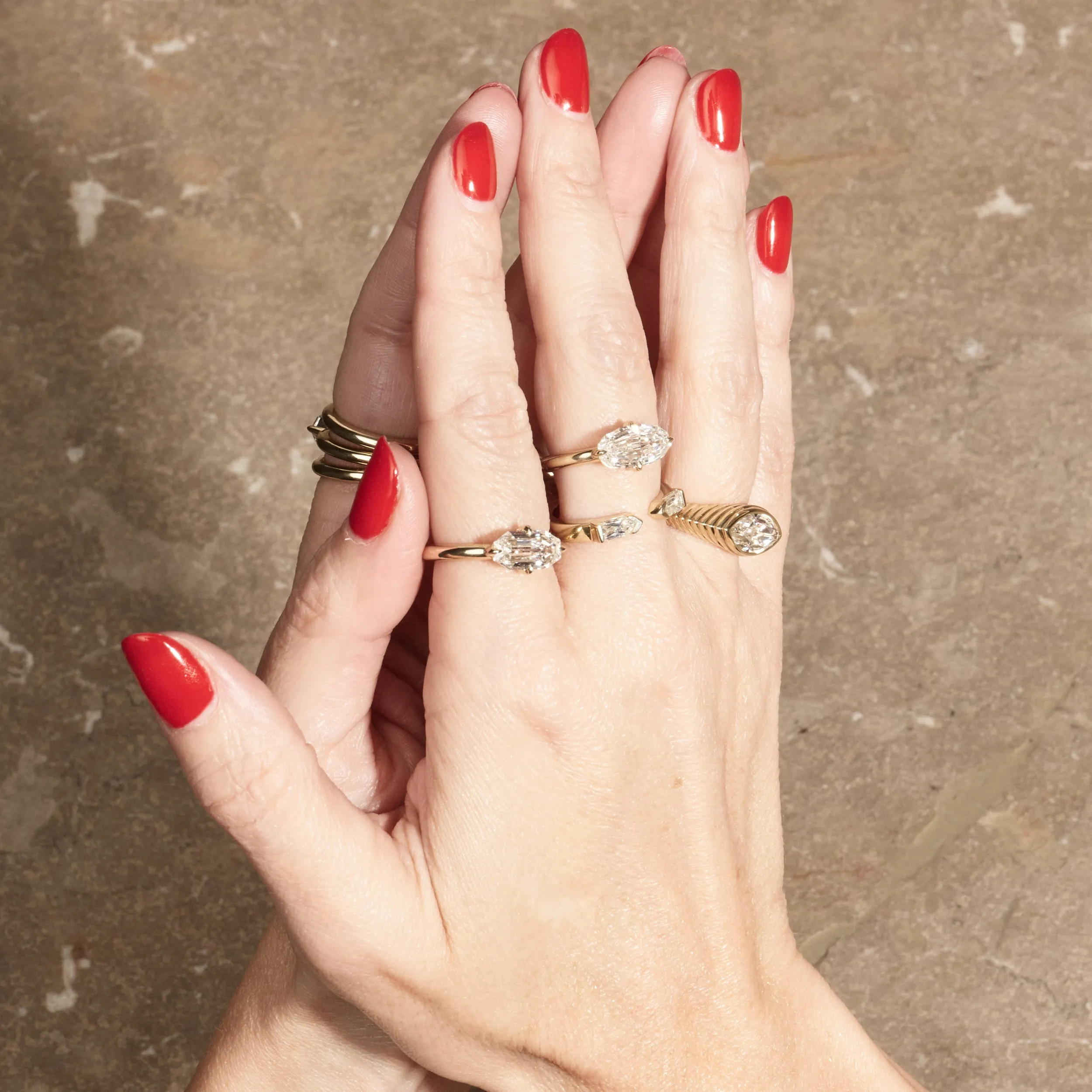 East-West Step Cut Oval Ring