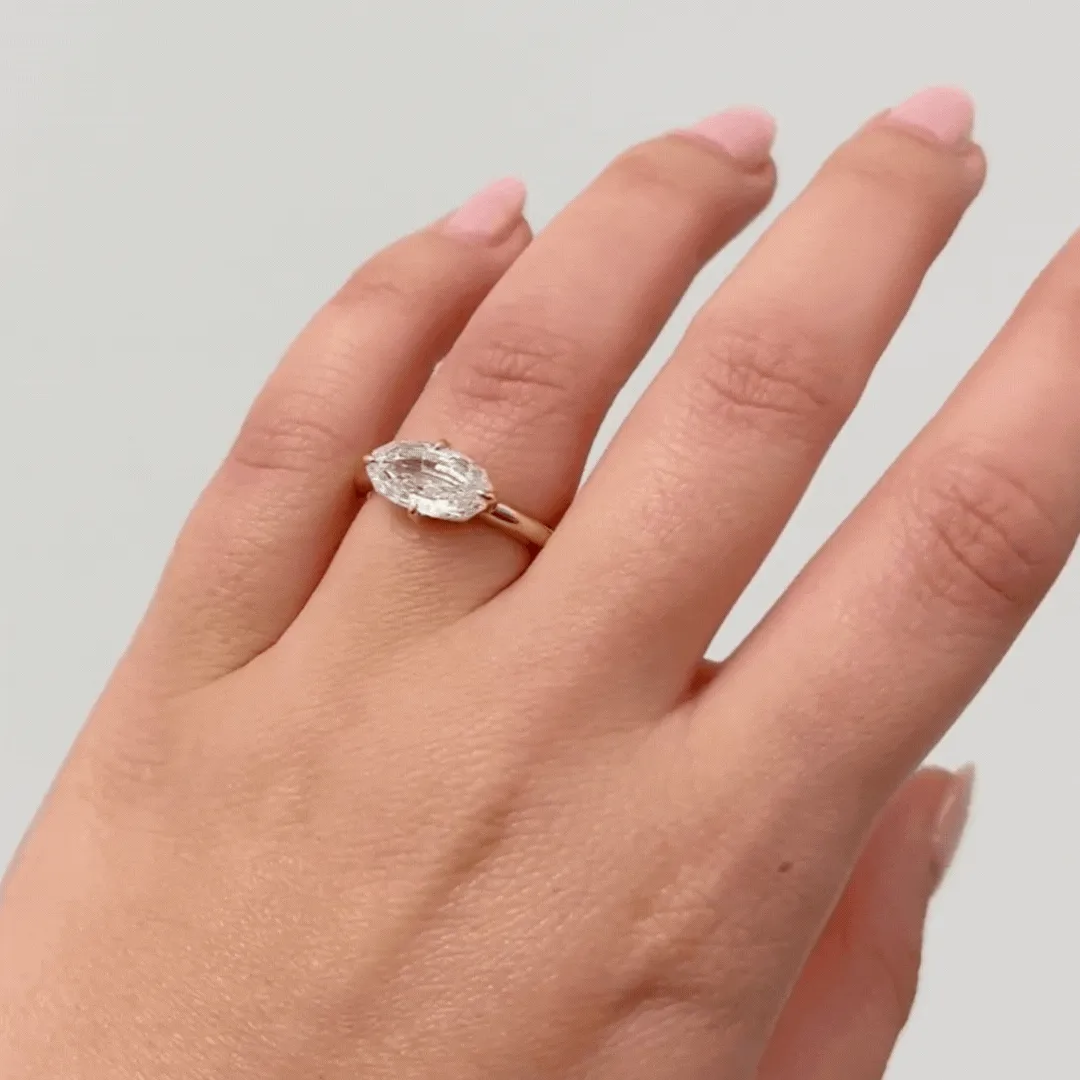 East-West Step Cut Oval Ring