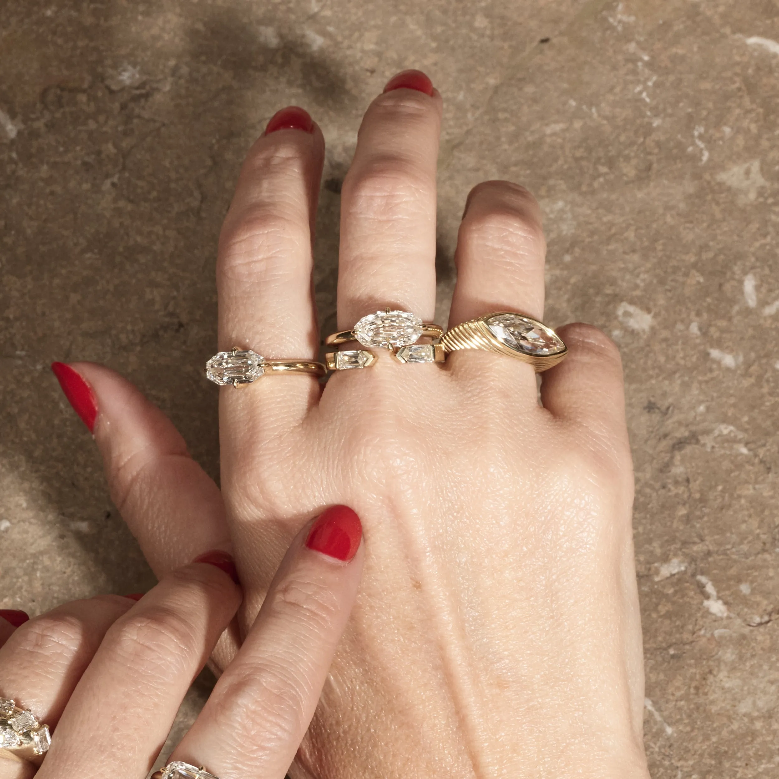 East-West Step Cut Oval Ring