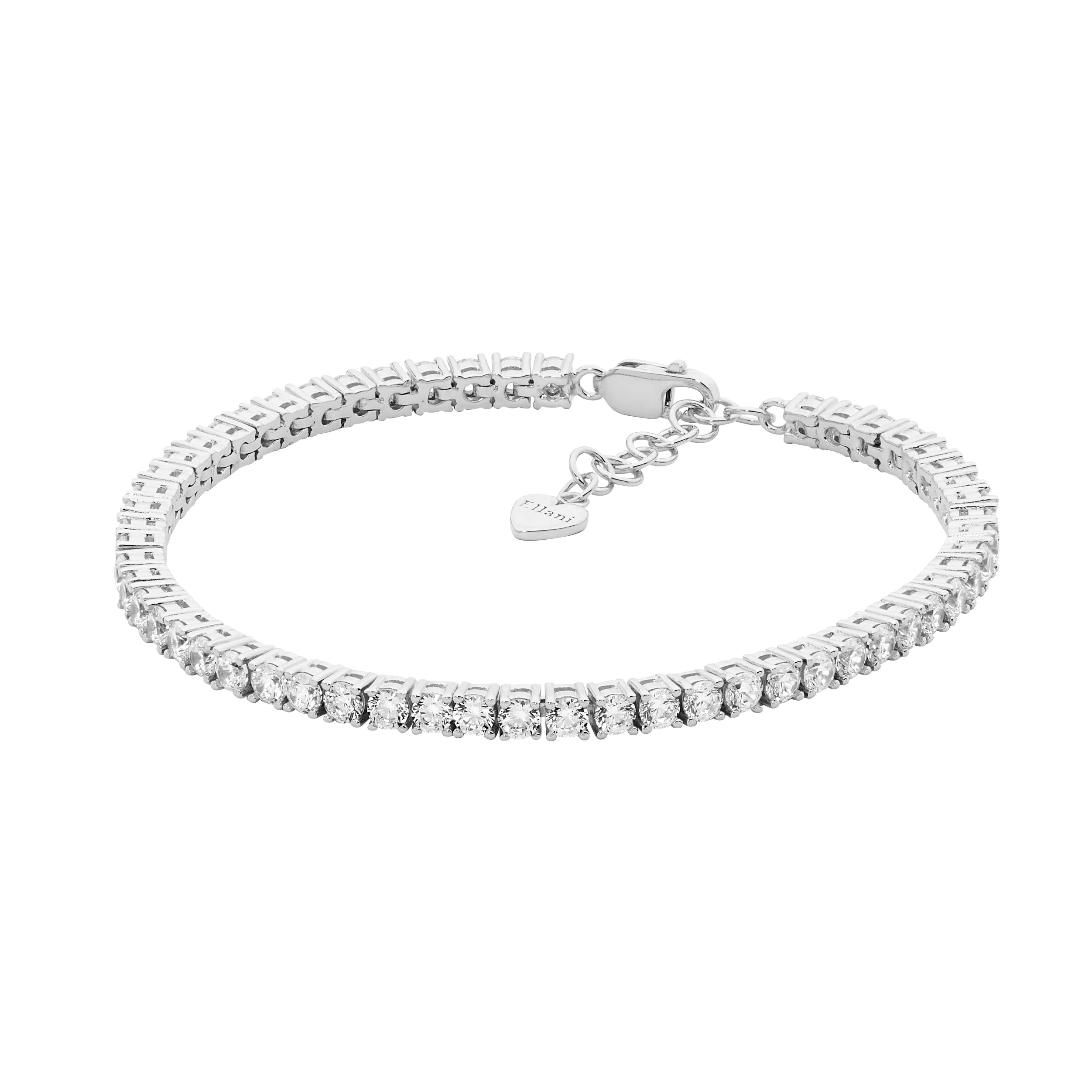 Ellani 3mm Claw Set Cubic Zirconia Tennis Bracelet