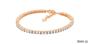 Ellani 3mm Claw Set Cubic Zirconia Tennis Bracelet