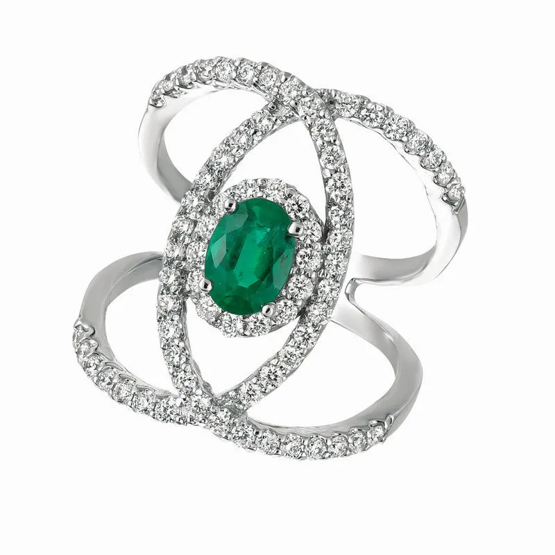 EMERALD & DIAMOND RING 14K GOLD (1.69 CTW)