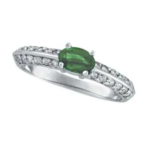 EMERALD AND DIAMOND RING 14K GOLD (0.8 CTW)