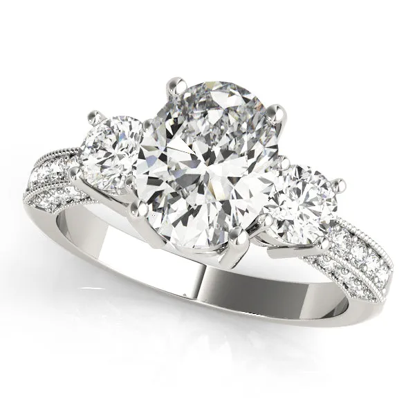 Engagement Rings 3 Stone Oval - TN82944