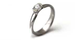 Engraved promise rings for her - Diamond ring