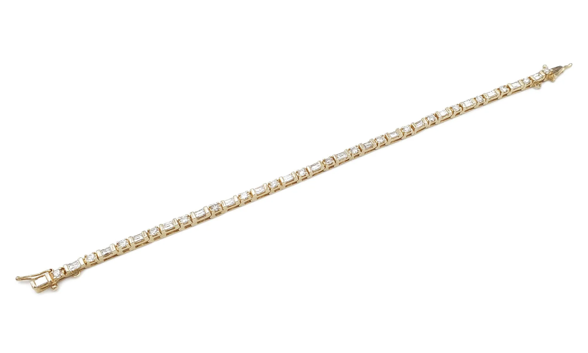 Estate 14K Yellow Gold Diamond Tennis Bracelet, 3.40ctw, 13.5g