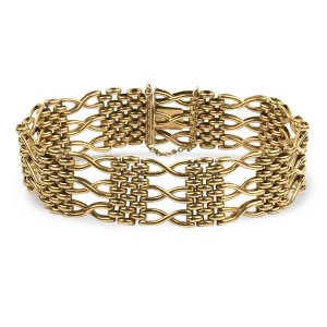 Estate 15K Yellow Gold Fancy Link Bracelet