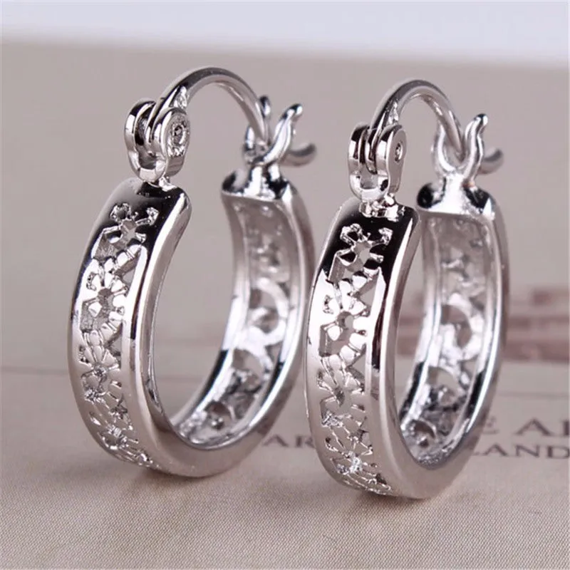 Fashion Classic Hollow Out Round Hoop Earring For Women High Quality Brinco Earings Ladies Jewellery