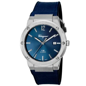 Ferragamo F-80 Classic Blue Rubber Strap Blue Dial Quartz Watch For Gents - Sfdt007 19