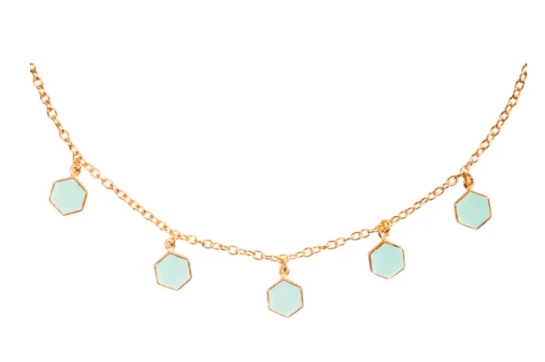 Fugeelah Necklace - Collar Dangle (Mint)