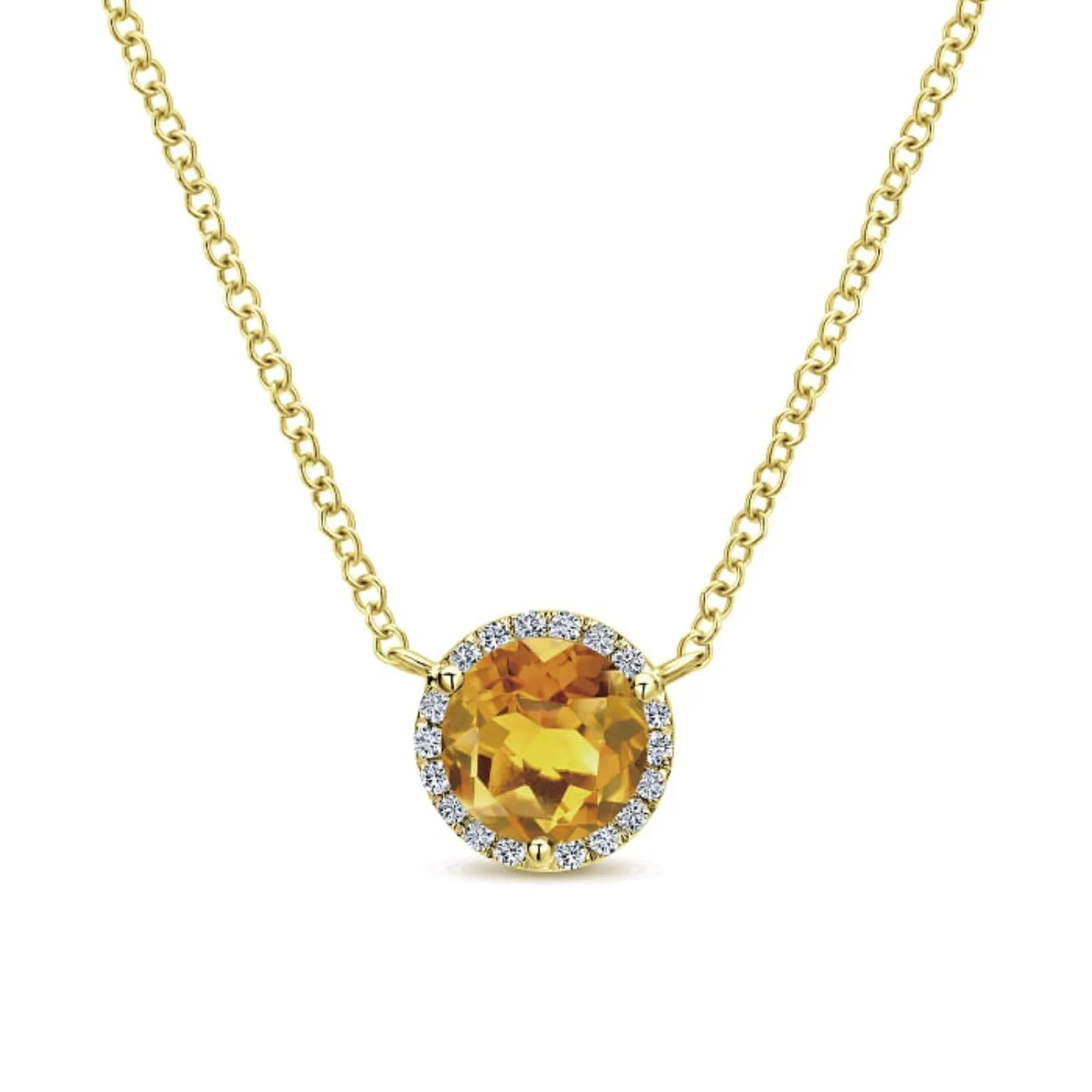 Gabriel & Co. Gemstone & Diamond Halo Pendant