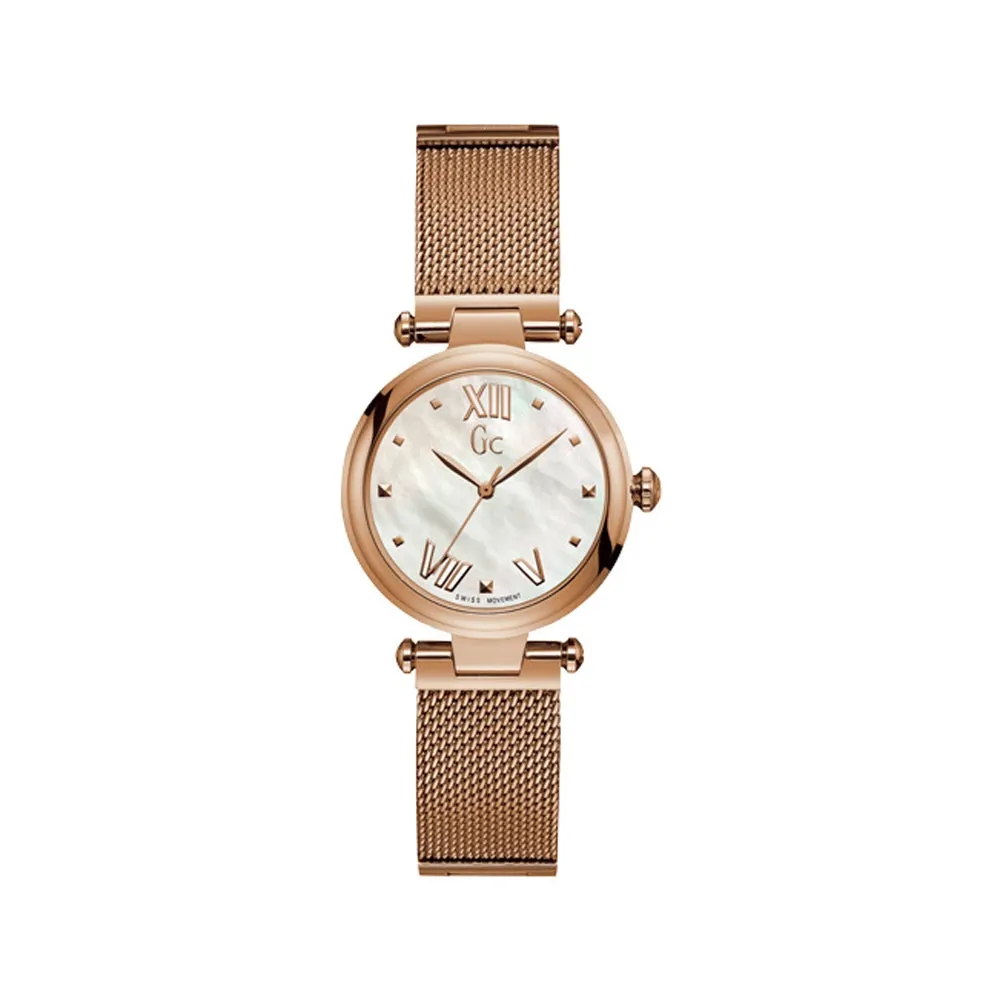 Gc Ladies Watch WithÂ Mother Of Pearl & Sapphire Coated Mineral Glass