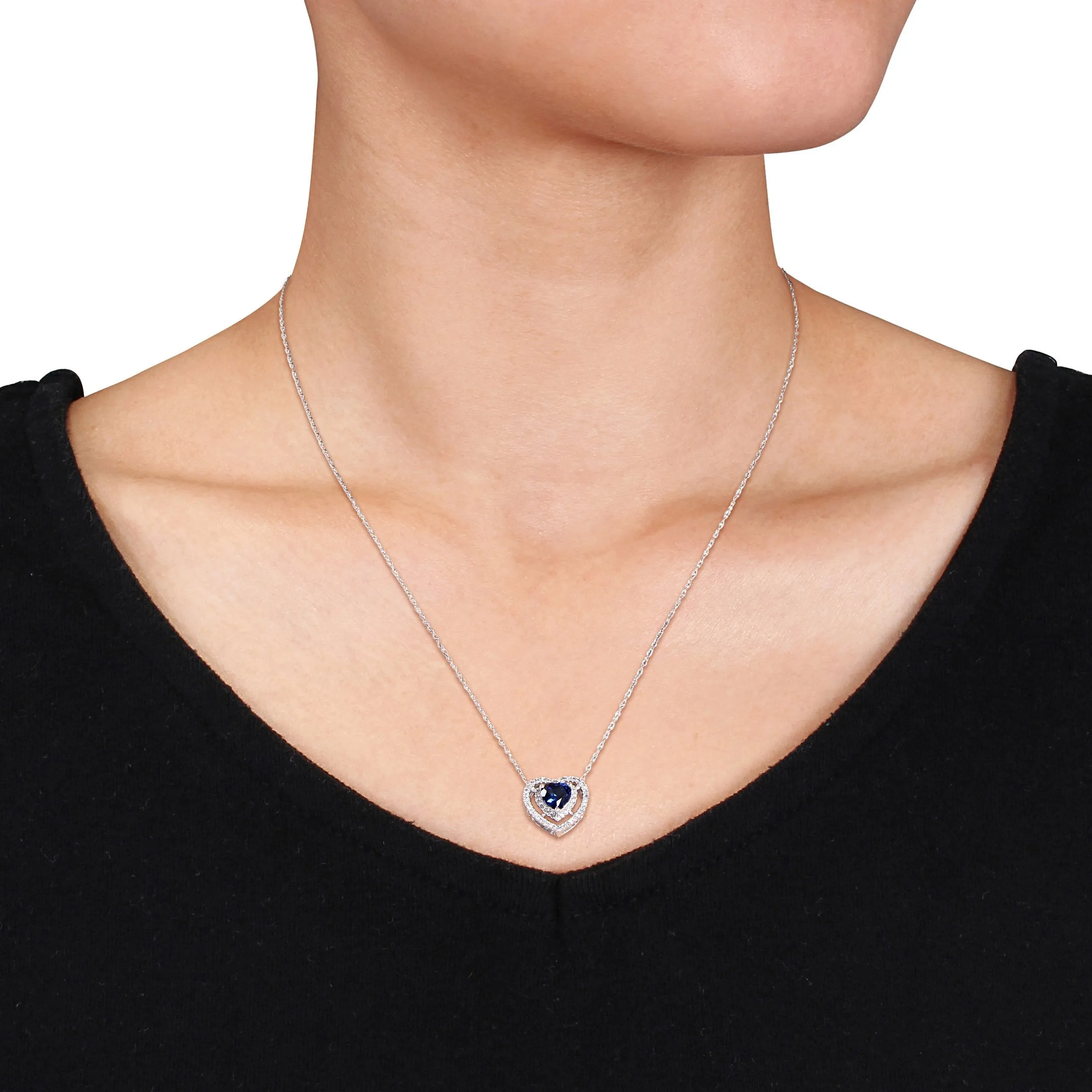 Gemstone Heart Halo Pendant