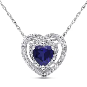 Gemstone Heart Halo Pendant
