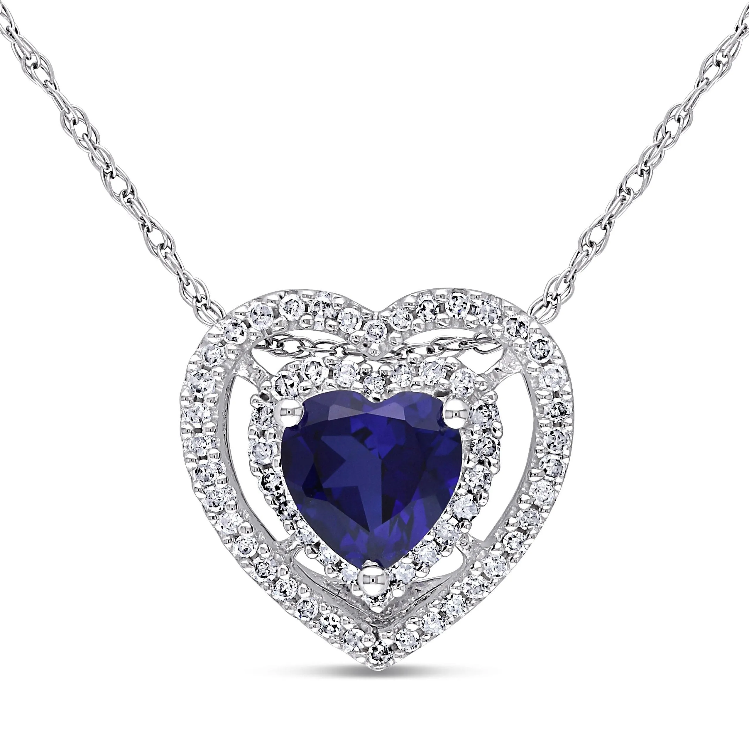 Gemstone Heart Halo Pendant