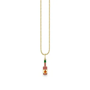 Gold & Ruby Hot Sauce Bottle Charm