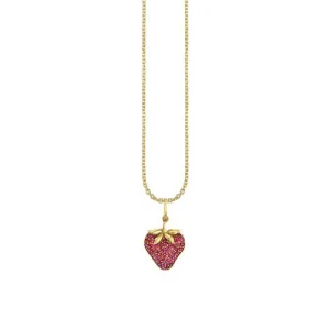 Gold & Ruby Strawberry Charm