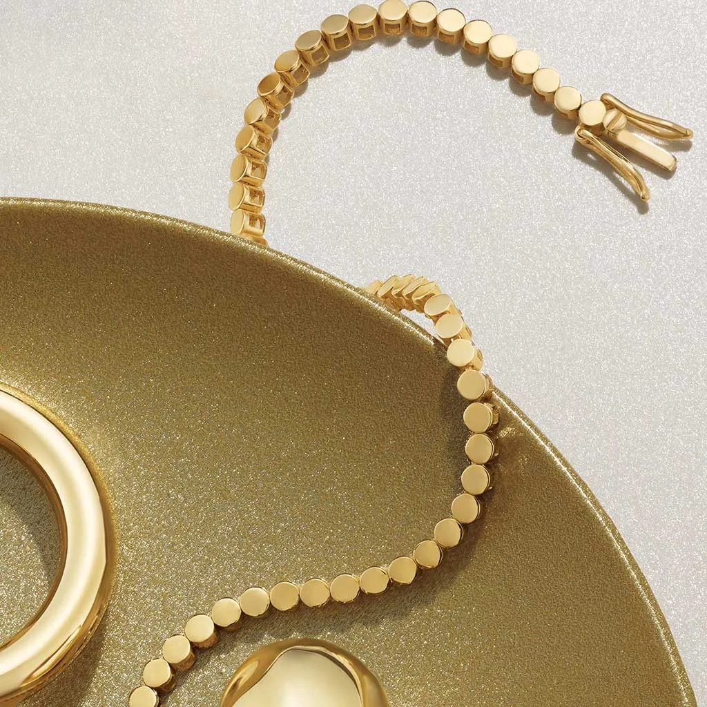 Gold Circle Tennis Bracelet