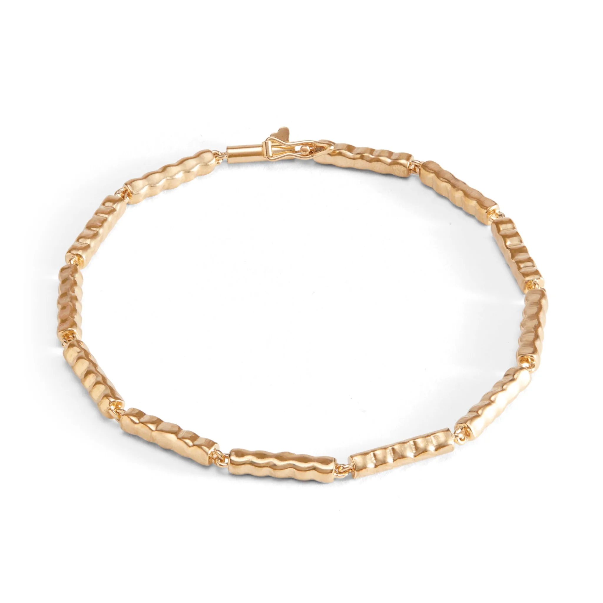 Gold Essentials Wave-Bar link Bracelet