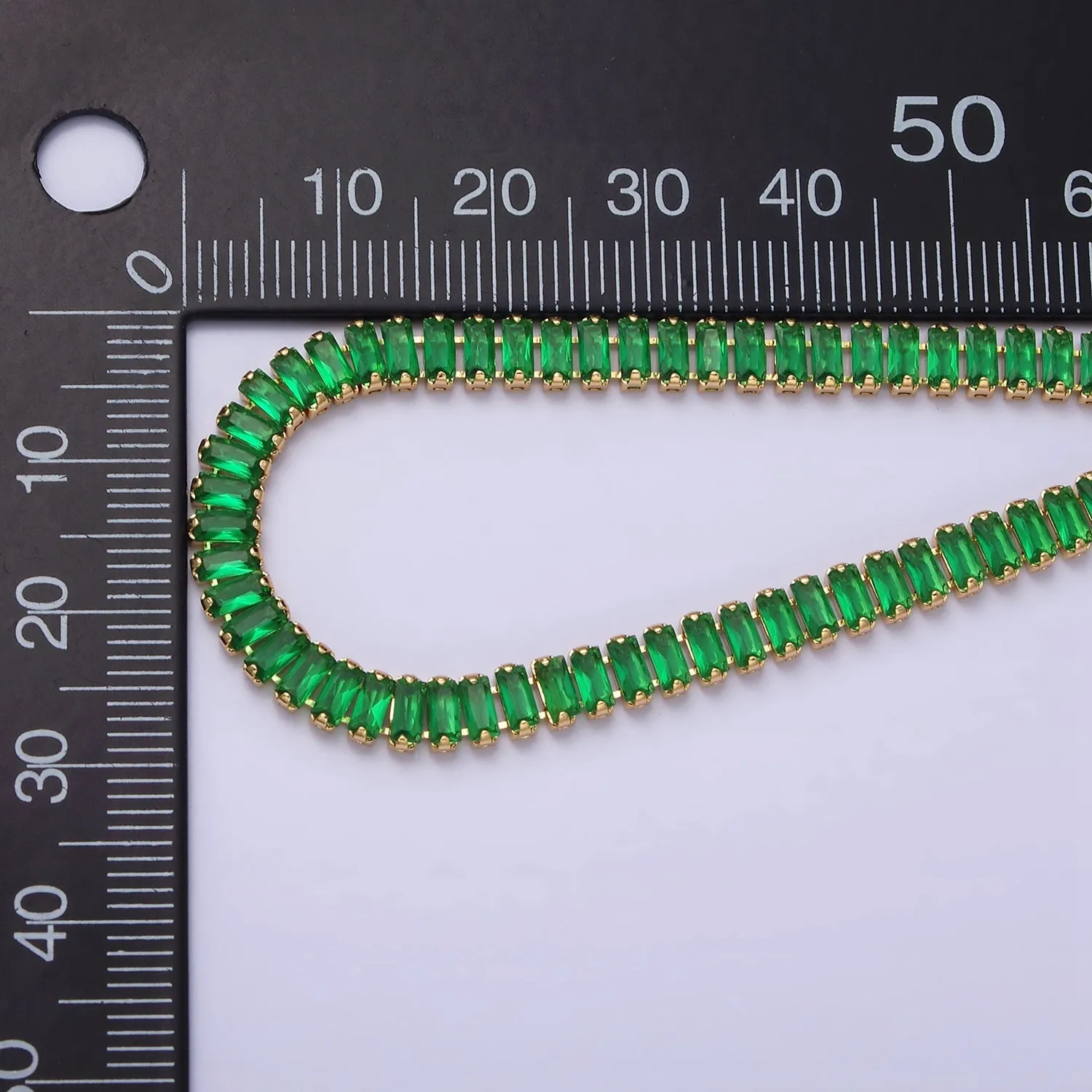 Gold Filled Tennis Bracelet, Baguette Emerald Green, Pink, Clear Pave CZ Bracelet for WA1764 WA1765 WA1766