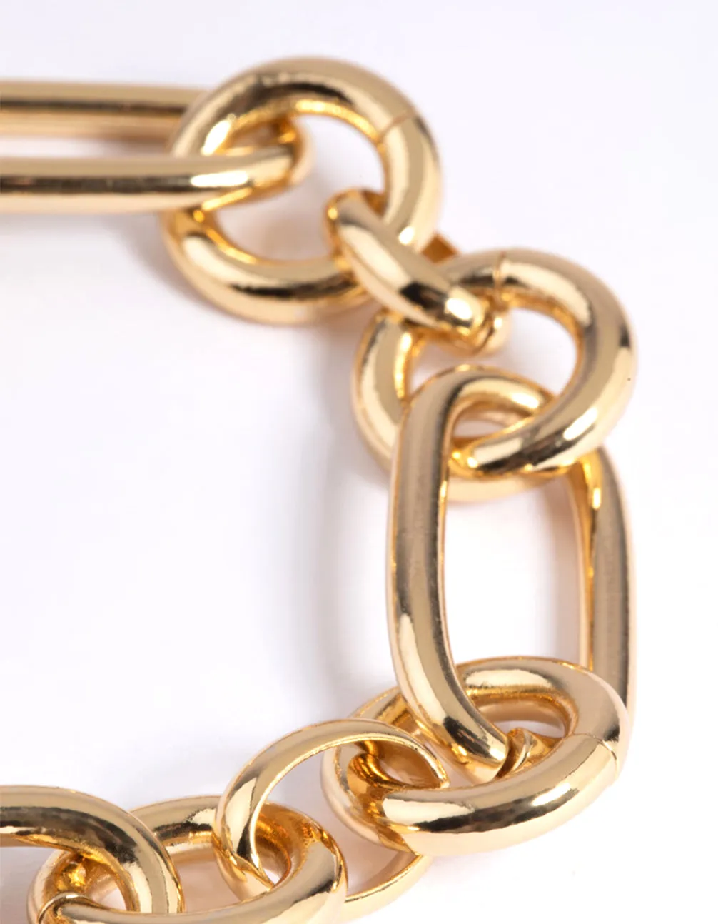 Gold Plated Rectangle Link Bracelet