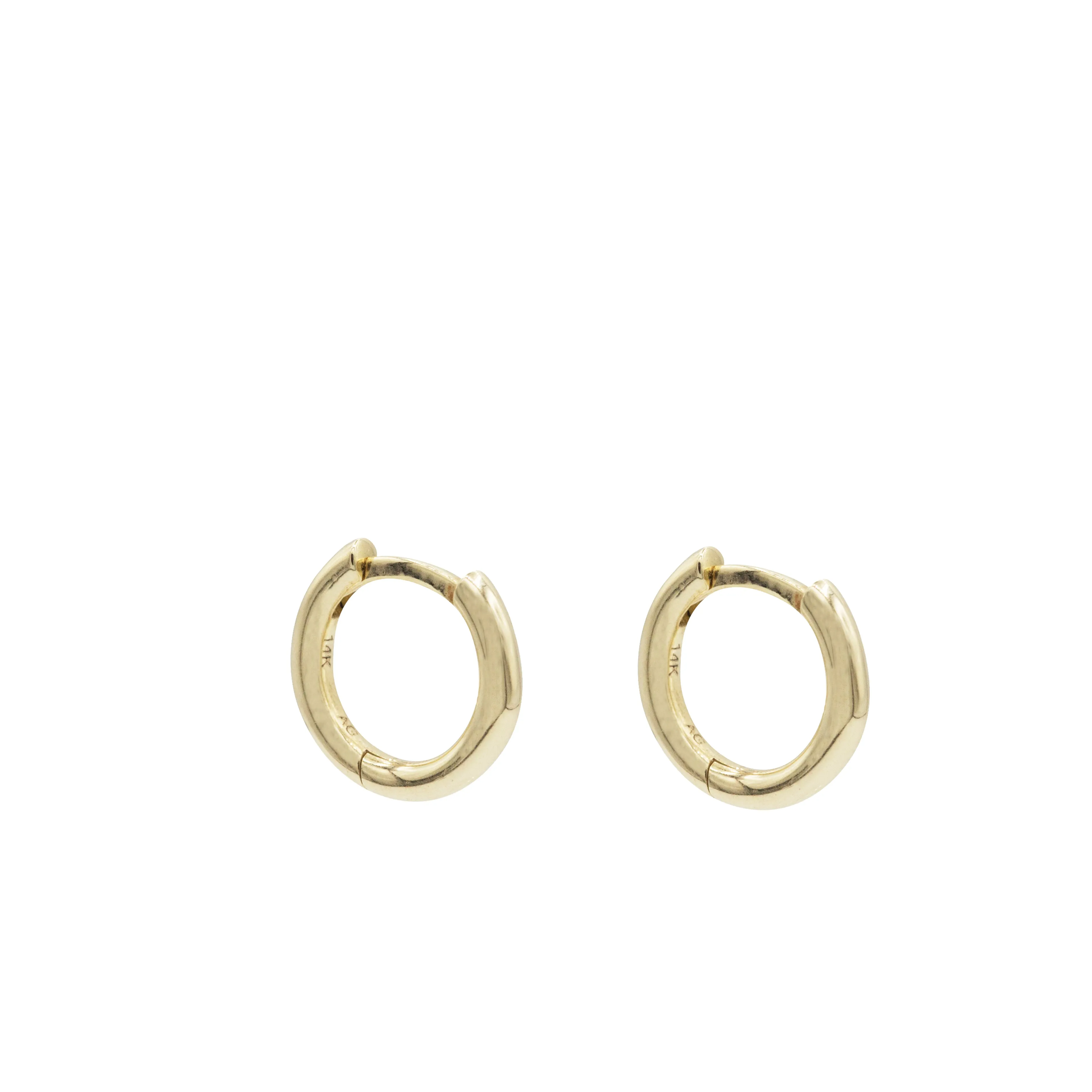 Gold w/ Diamond Teardrop Huggies Set