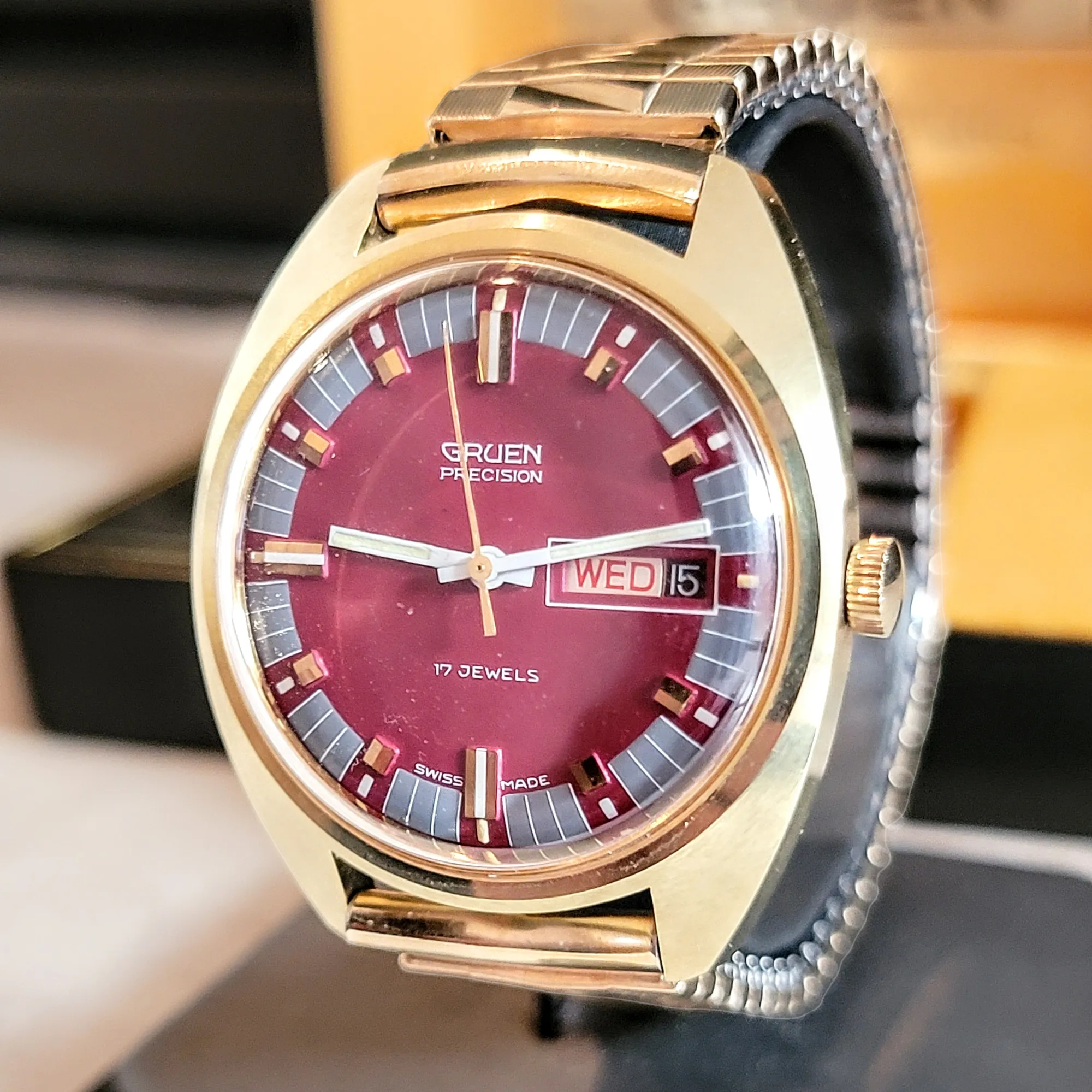 GRUEN Precision Watch 17 Jewels Cal. 512 CD Swiss - In Box!