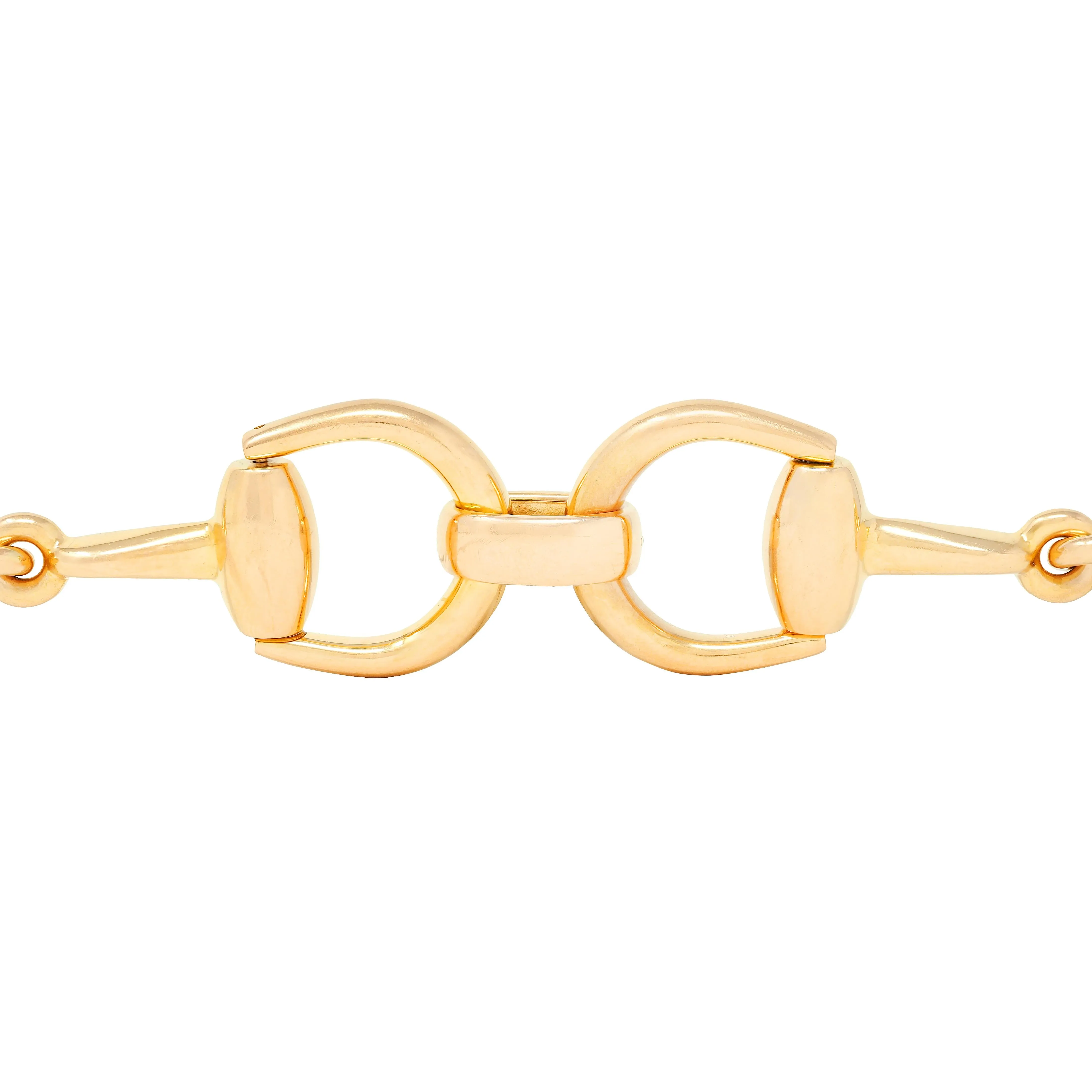 Gucci 18 Karat Yellow Gold Vintage Horsebit Link Bracelet