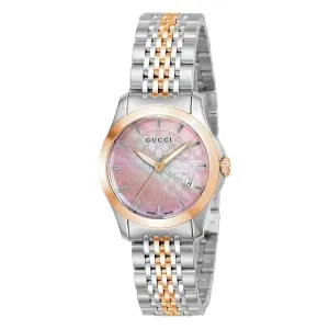 Gucci G-Timeless Two-tone Stainless Steel Mother Of Pearl Dial Quartz Watch for Ladies - YA126536