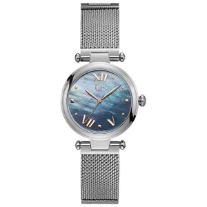 Guess Collection Pure Chic Silver Mesh Stainless Steel Mother of pearl Dial Quartz Watch for Ladies - Y31001L7