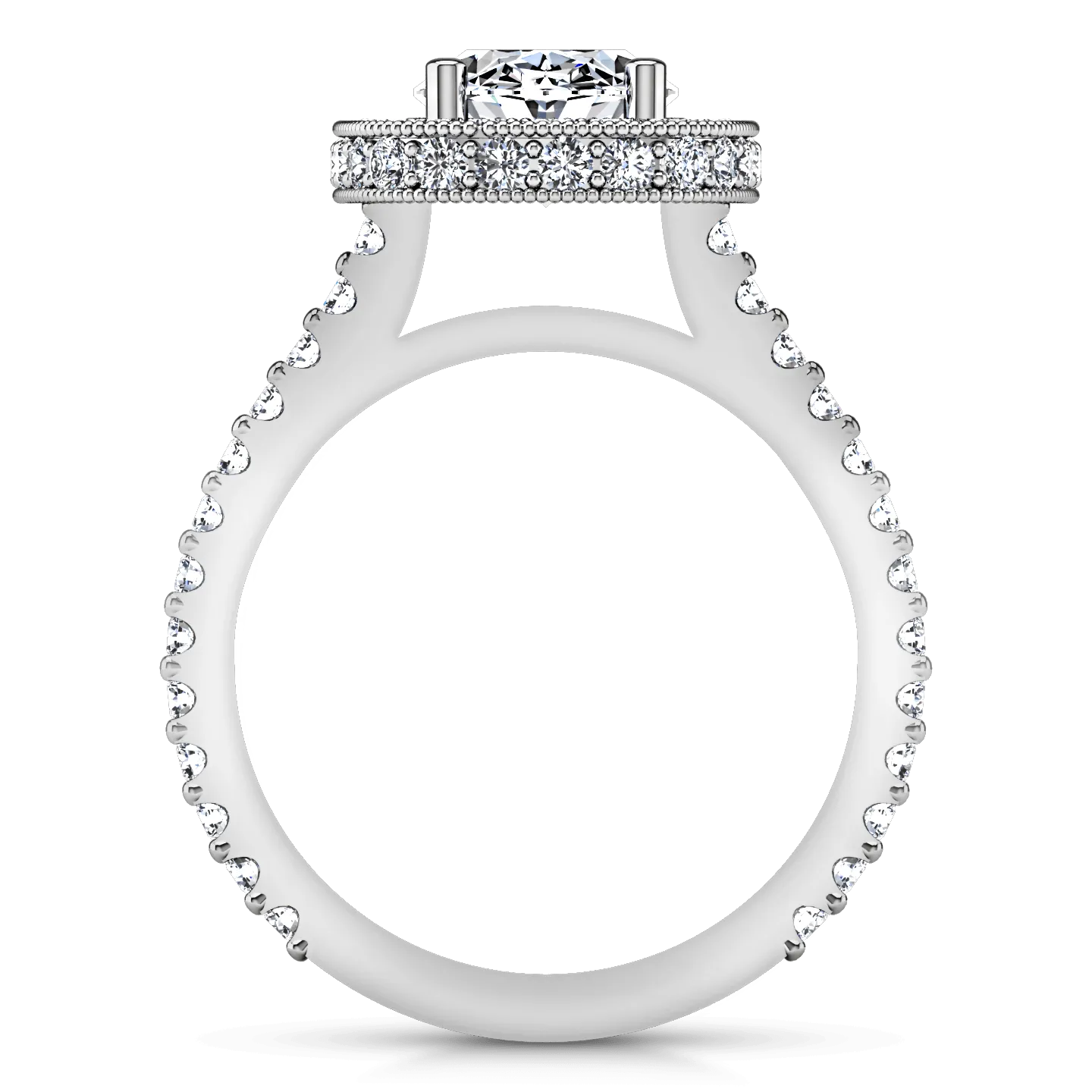 Halo Oval Diamond Engagement Ring Camille 14K White Gold