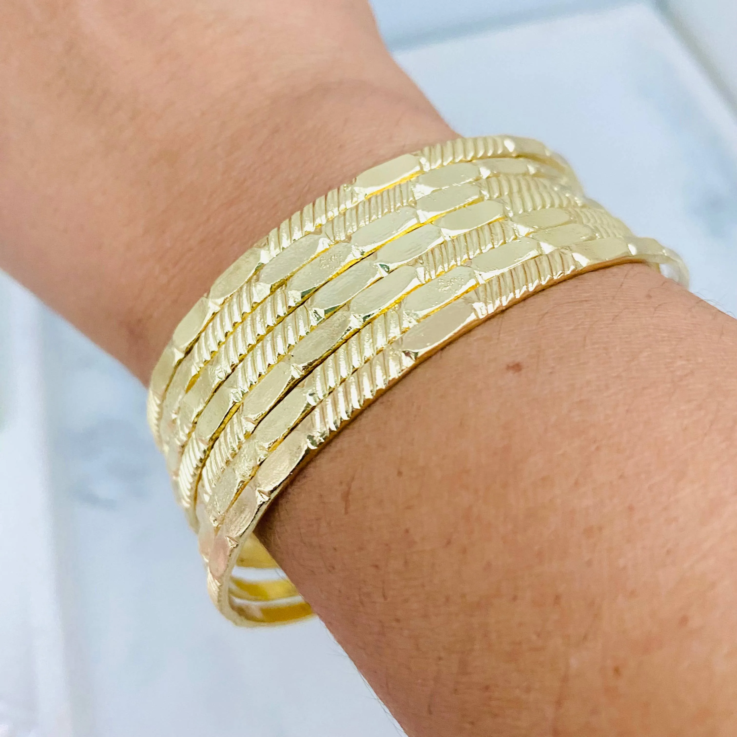Hammered Bangles, Gold Bangle Set, Bangle Bracelet Set