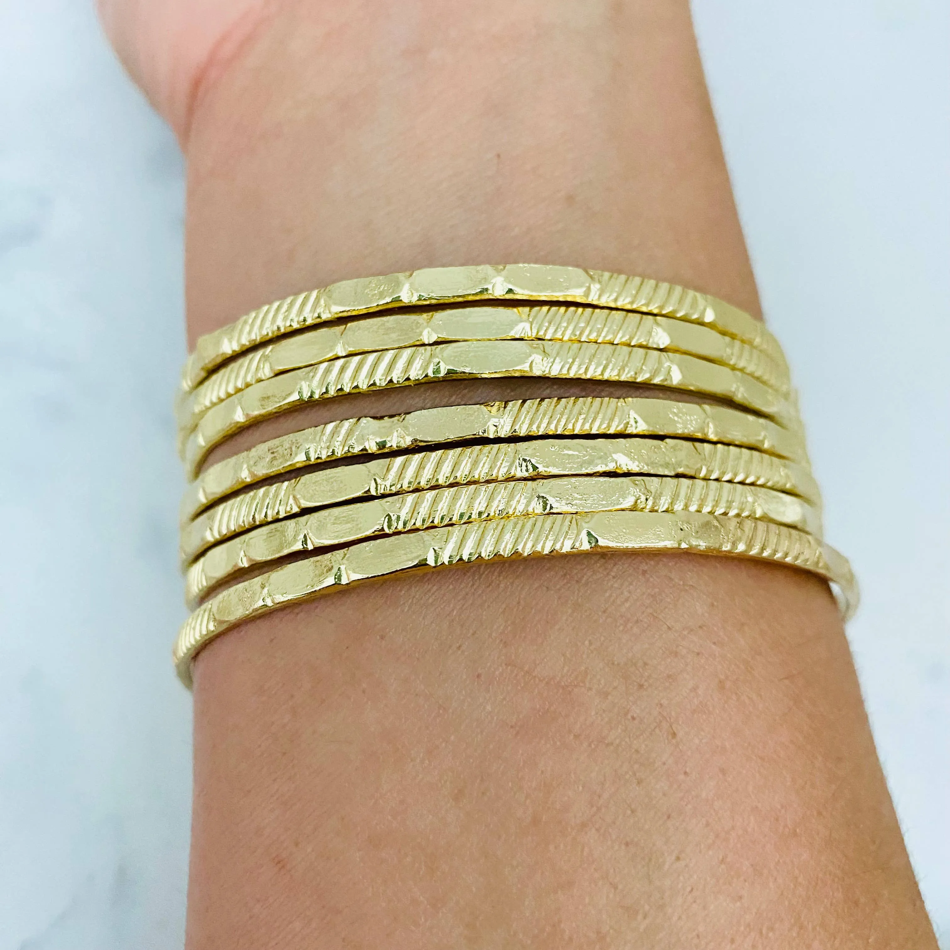 Hammered Bangles, Gold Bangle Set, Bangle Bracelet Set